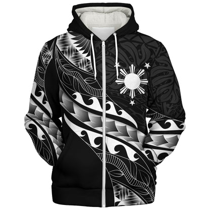 Philippines Filipinos Sherpa Hoodie Custom Island Tribal Tattoos