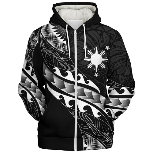 Philippines Filipinos Sherpa Hoodie Custom Island Tribal Tattoos