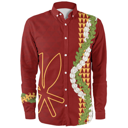 Hawaii Long Sleeve Shirt Kanaka Maoli Puakenikeni Maile Flower Lei