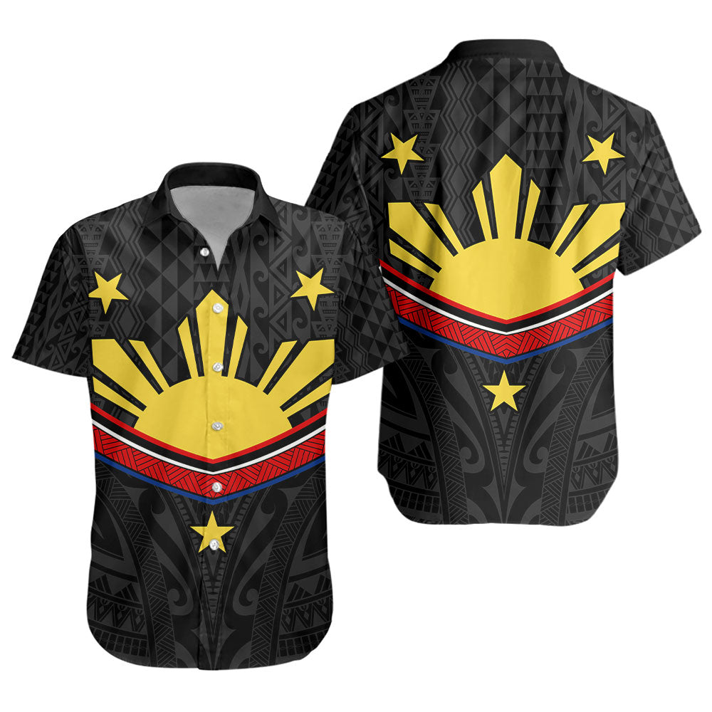Philippines Filipinos Short Sleeve Shirt Polynesian Inspired Tribal Tattoo