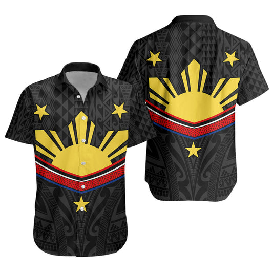 Philippines Filipinos Short Sleeve Shirt Polynesian Inspired Tribal Tattoo