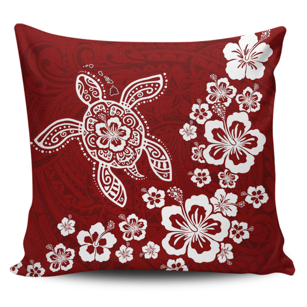 Hawaii Pillow Cases Tribal Hibiscus Flower Graphic Turtle Tatoo