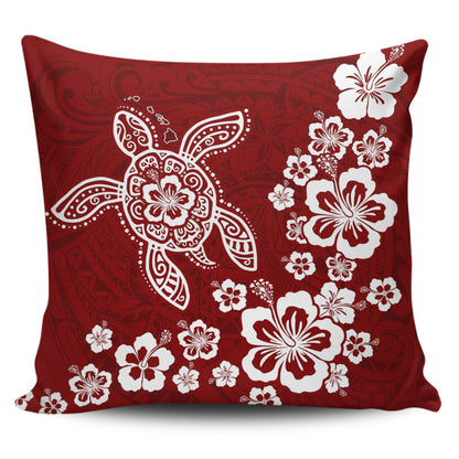 Hawaii Pillow Cases Tribal Hibiscus Flower Graphic Turtle Tatoo