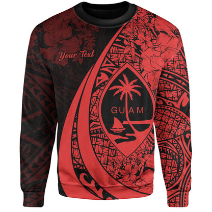 Guam Sweatshirt Custom Hibiscus Flower Symbols Style