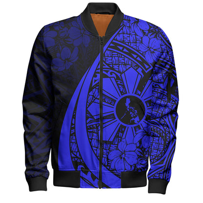 Philippines Filipinos Bomber Jacket Custom National Sampaguita Flower Symbols Style