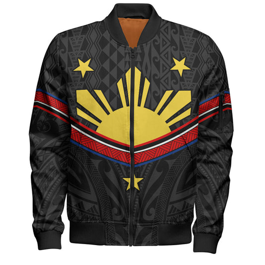 Philippines Filipinos Bomber Jacket Polynesian Inspired Tribal Tattoo