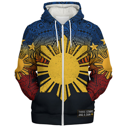 Philippines Filipinos Sherpa Hoodie Philippine Pride Three Stars and A Sun