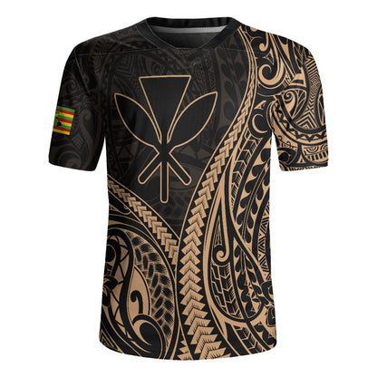 Hawaii Rugby Jersey Polynesian Tribal Tattoo Island Spirit Style