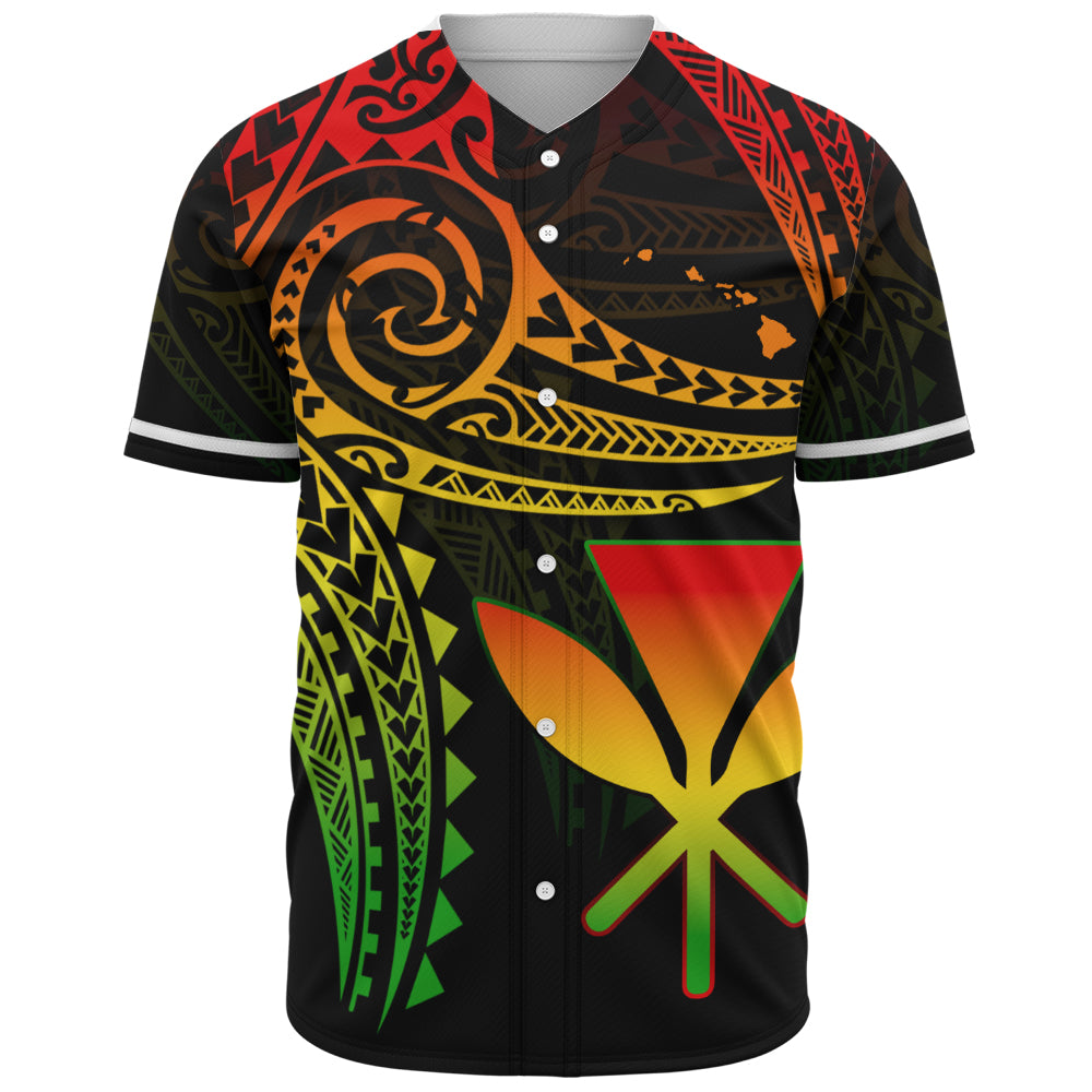 Hawaii Baseball Shirt Polynesian Flame Of Hawaii Style