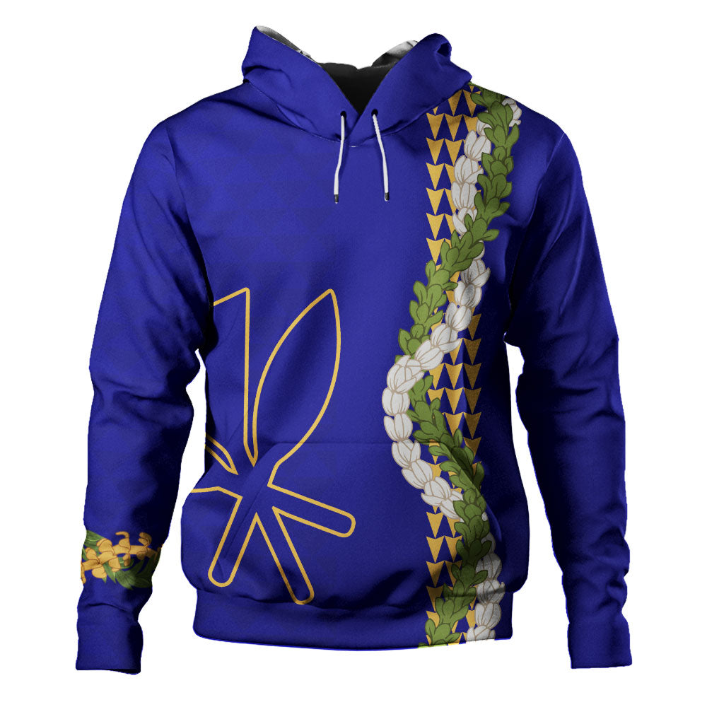 Hawaii Hoodie Kanaka Maoli Puakenikeni Maile Flower Lei