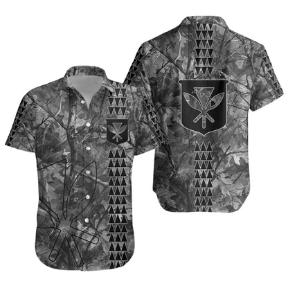 Hawaii Short Sleeve Shirt Woodland Kanaka Camo Style