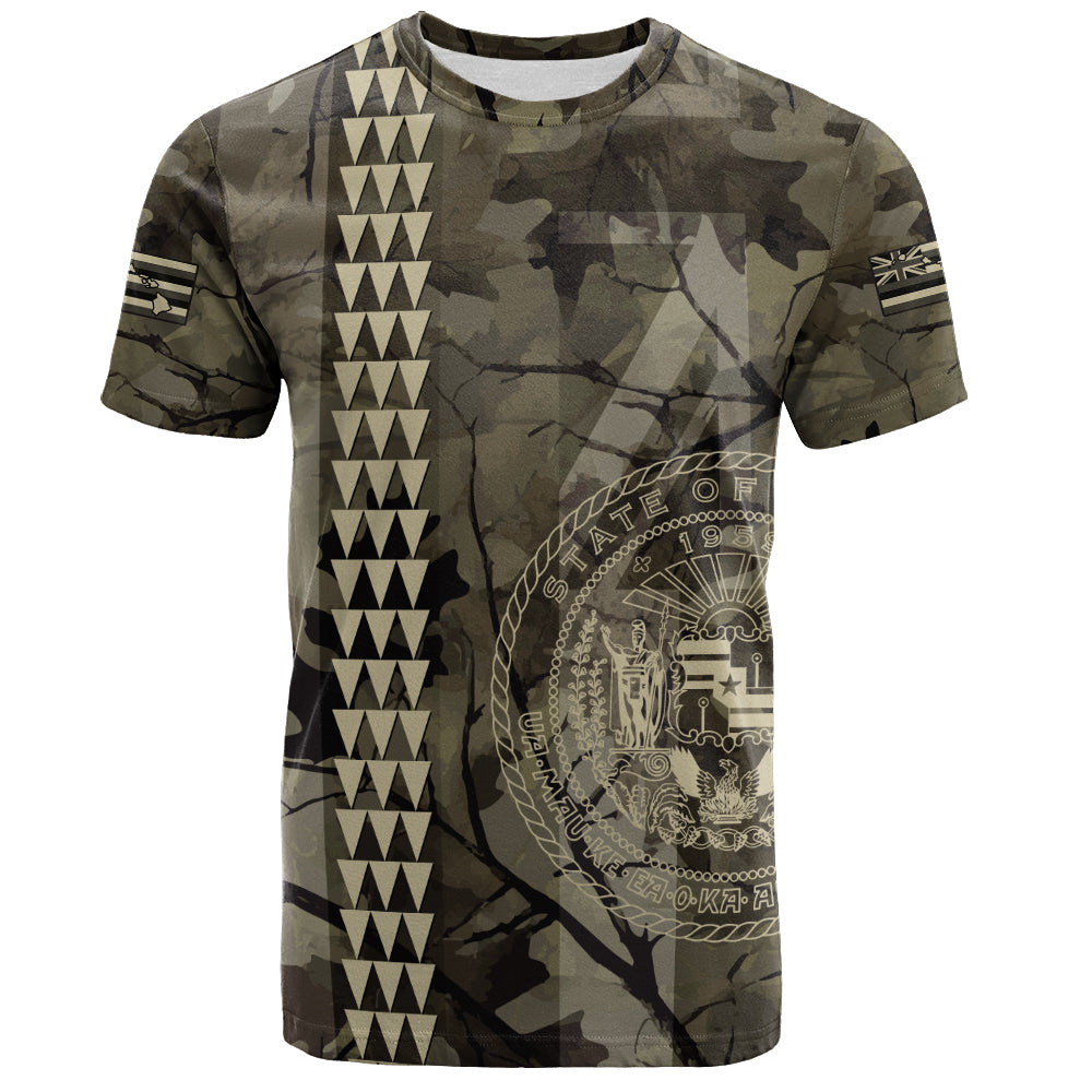 Hawaii T-Shirt Tribal Kakau Camouflage Green
