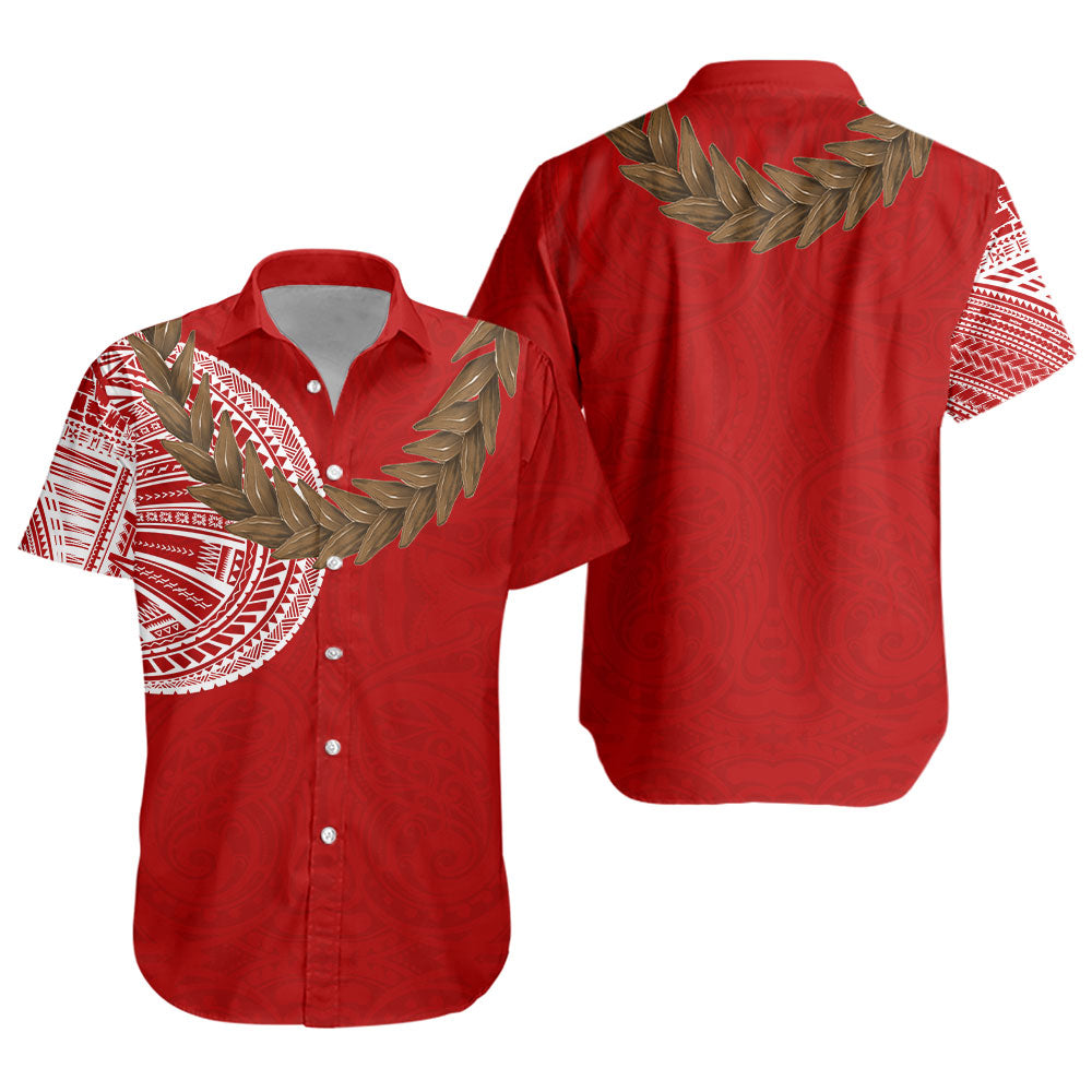 Samoa Short Sleeve Shirt Tattoo Roman Reigns With Ula Fala Style Brown
