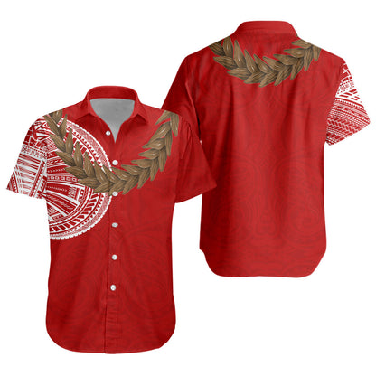 Samoa Short Sleeve Shirt Tattoo Roman Reigns With Ula Fala Style Brown