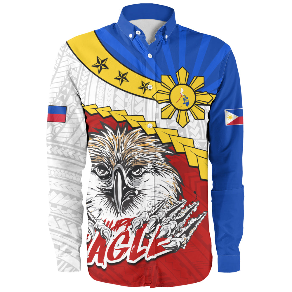 Hawaii Long Sleeve Shirt Tribal Tattoo Flag Eagle Animal