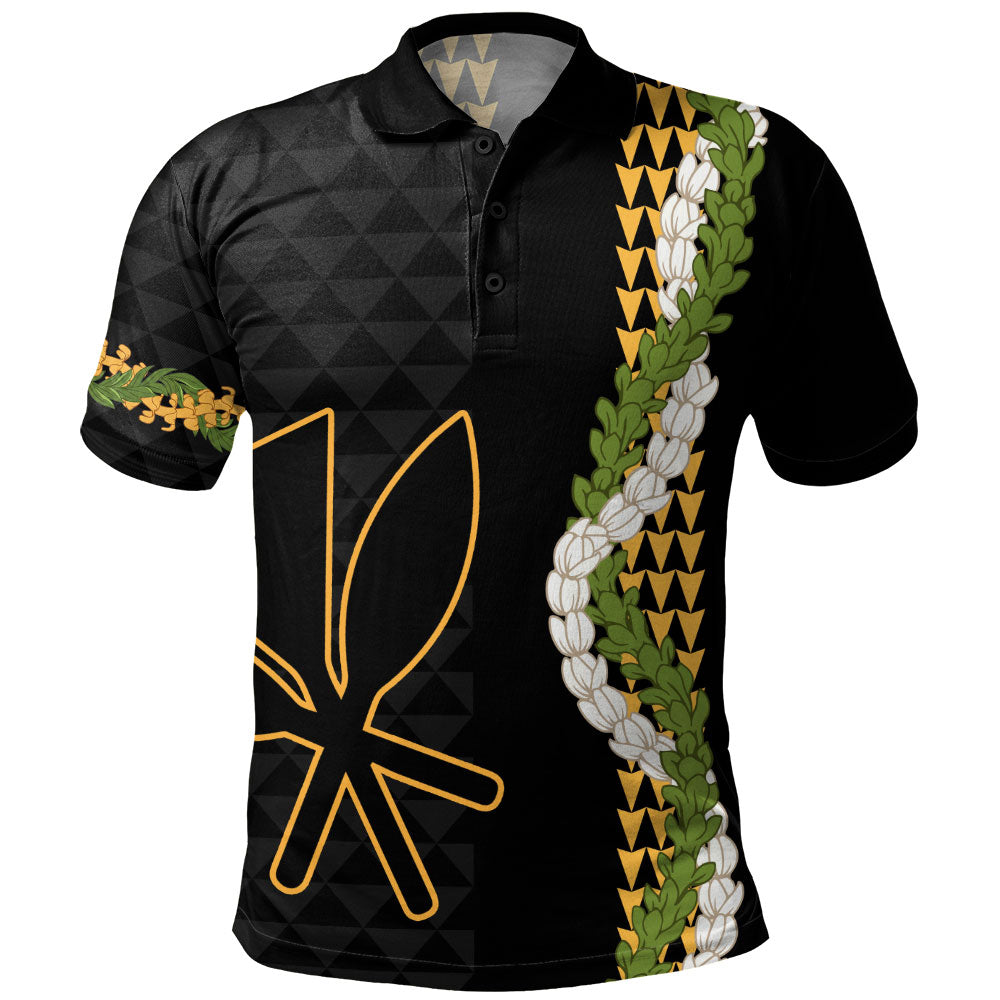 Hawaii Polo Shirt Kanaka Maoli Puakenikeni Maile Flower Lei