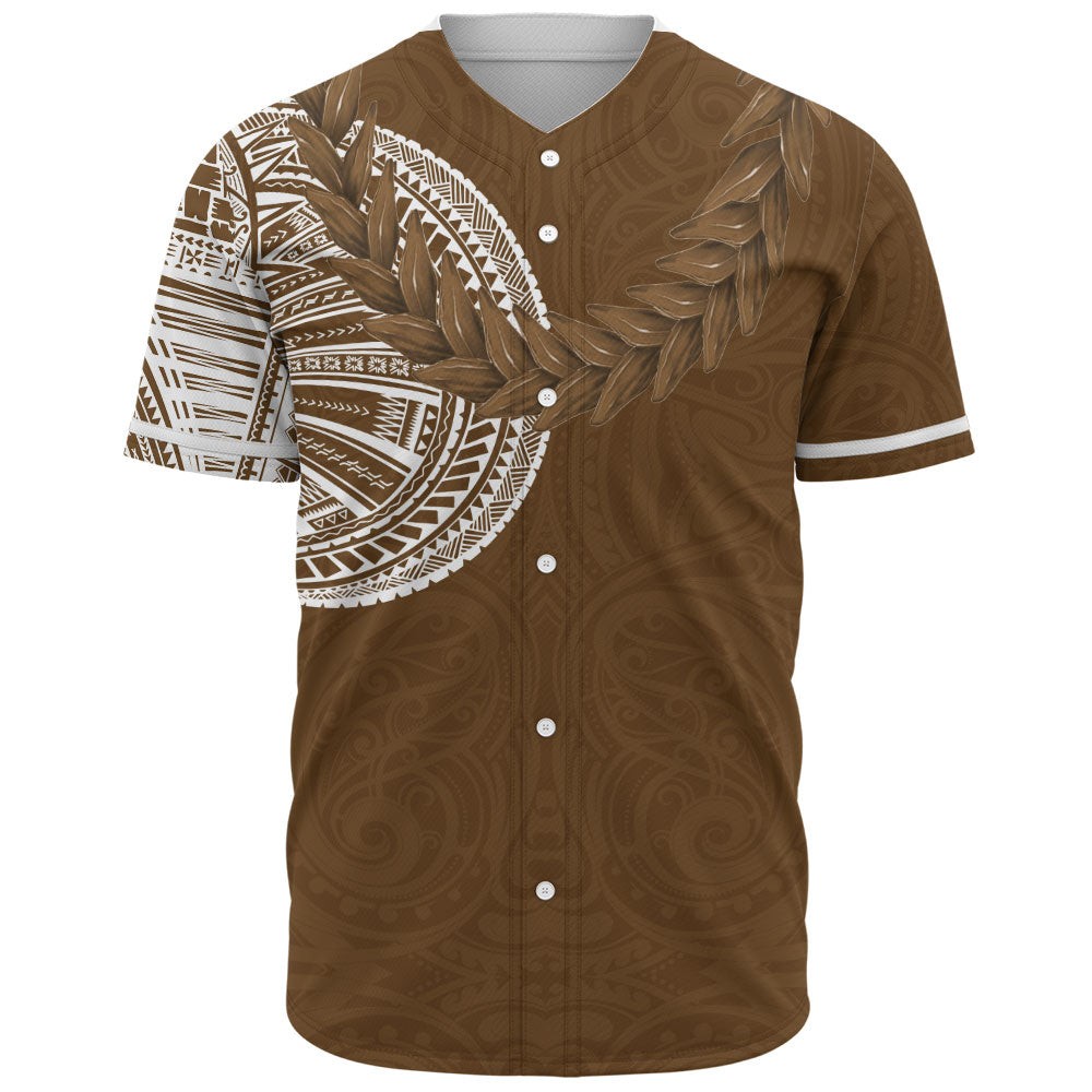 Samoa Baseball Shirt Tattoo Roman Reigns With Ula Fala Style Brown