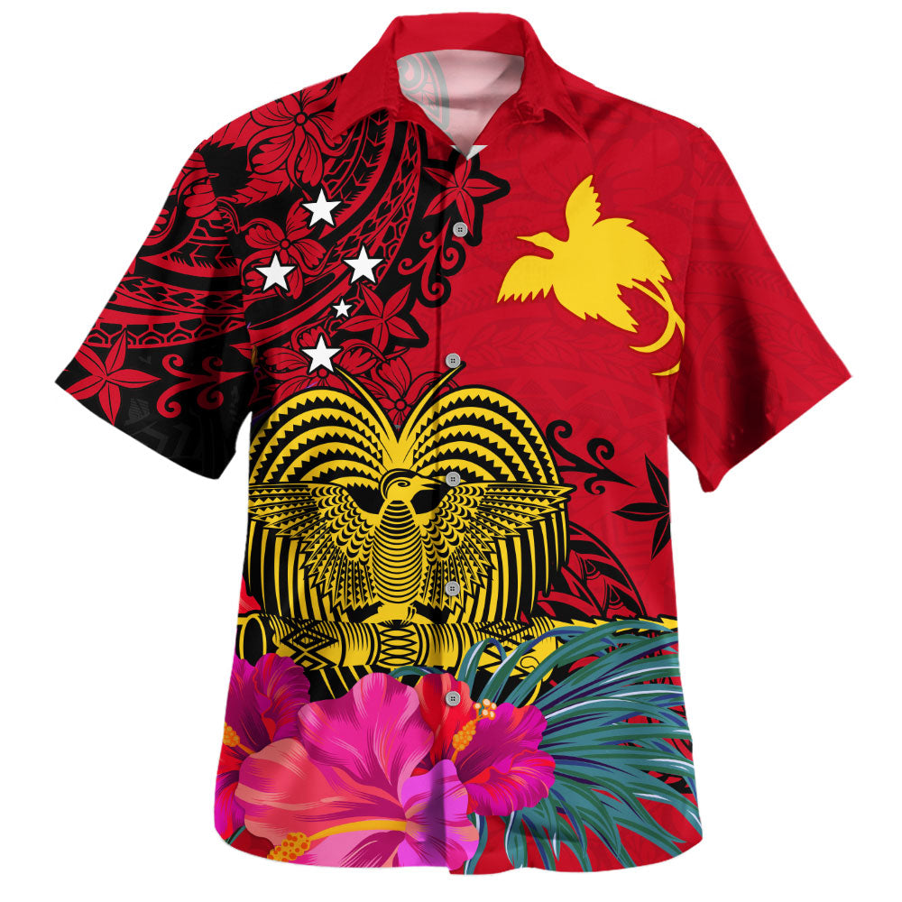 Papua New Guinea Hawaiian Shirt Flag Tribal Tropical Style
