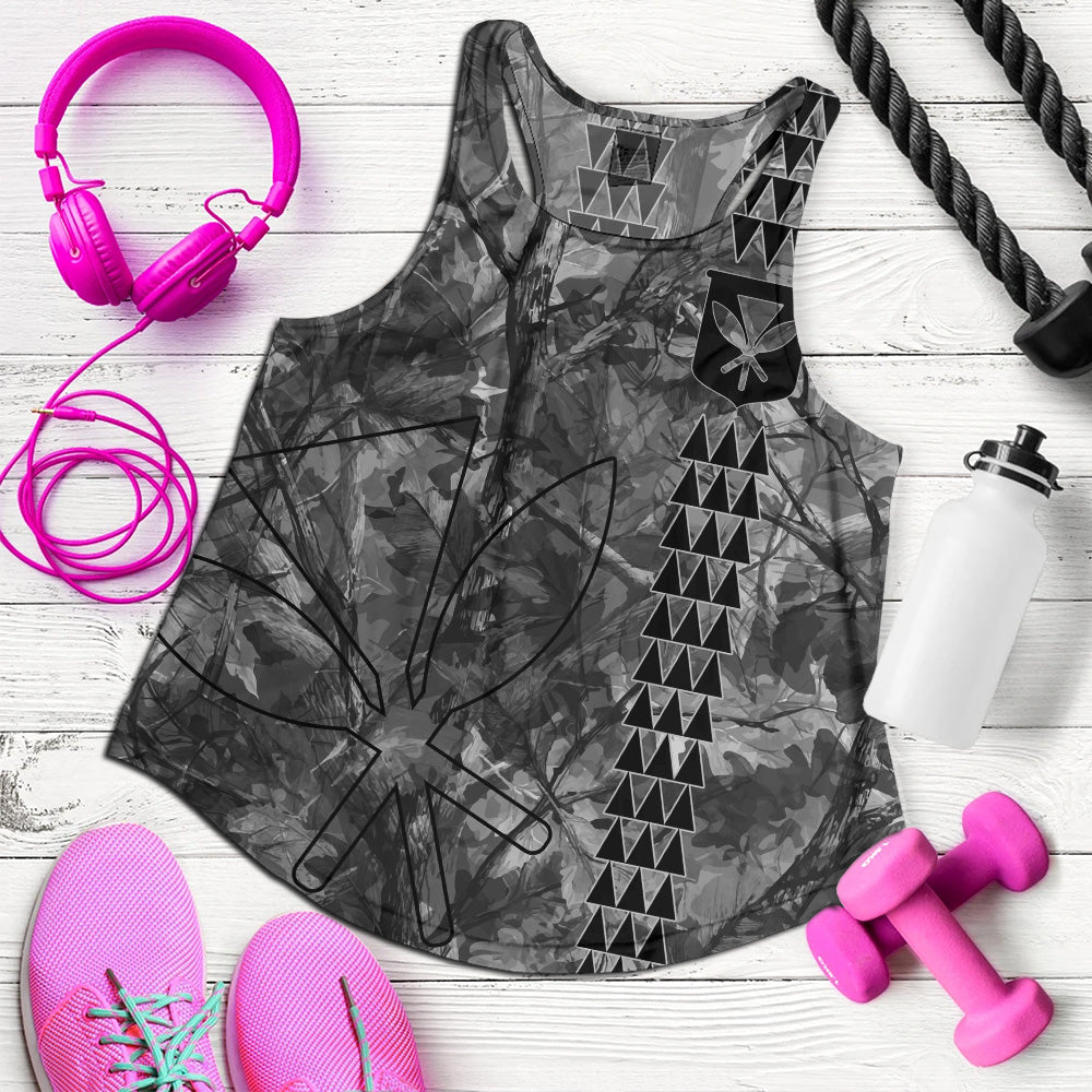 Hawaii Women Tank Woodland Kanaka Camo Style