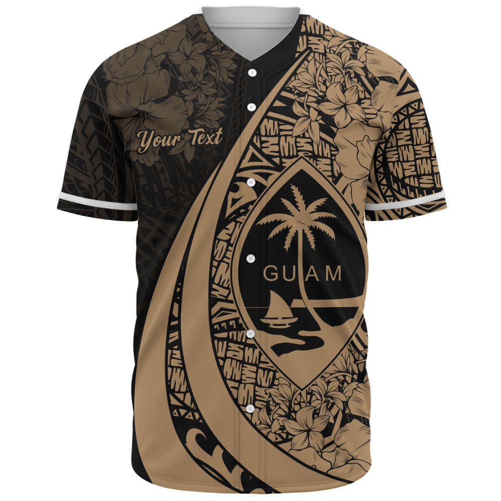 Guam Baseball Shirt Custom Hibiscus Flower Symbols Style