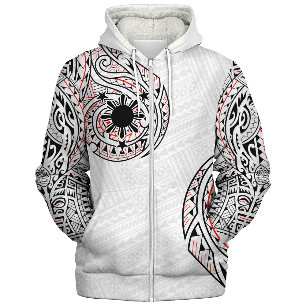 Philippines Filipinos Sherpa Hoodie Original Polynesian And Tribal Tattoo Design