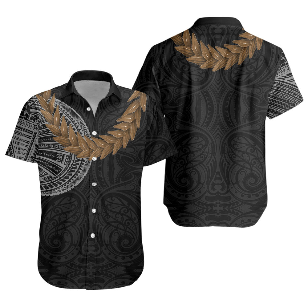 Samoa Short Sleeve Shirt Tattoo Roman Reigns With Ula Fala Style Brown