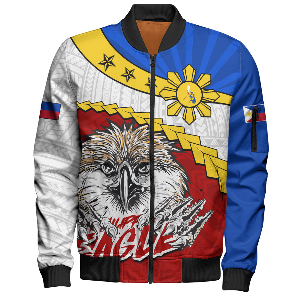 Hawaii Bomber Jacket Tribal Tattoo Flag Eagle Animal