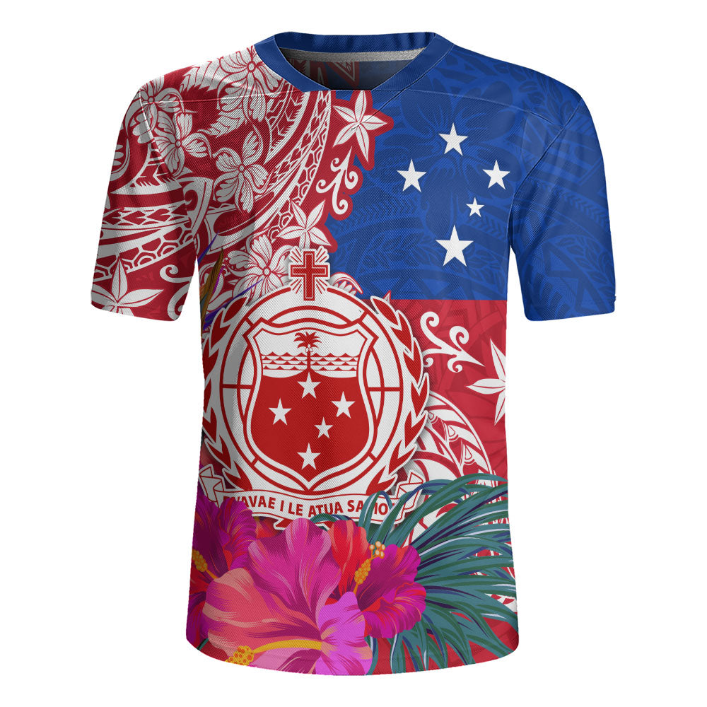 Samoa Rugby Jersey Flag Tribal Tropical Style