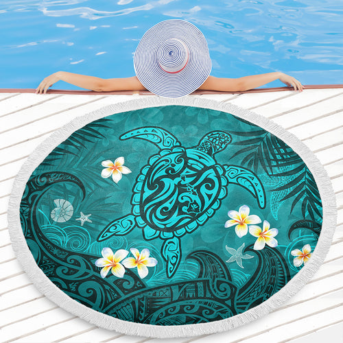 Hawaii Beach Blanket Hawaiian Sea Turtle & Floral Dreams