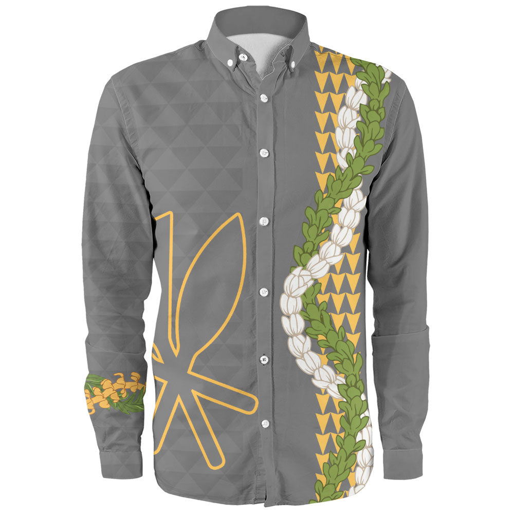 Hawaii Long Sleeve Shirt Kanaka Maoli Puakenikeni Maile Flower Lei