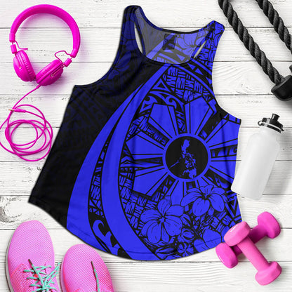Philippines Filipinos Women Tank Custom National Sampaguita Flower Symbols Style