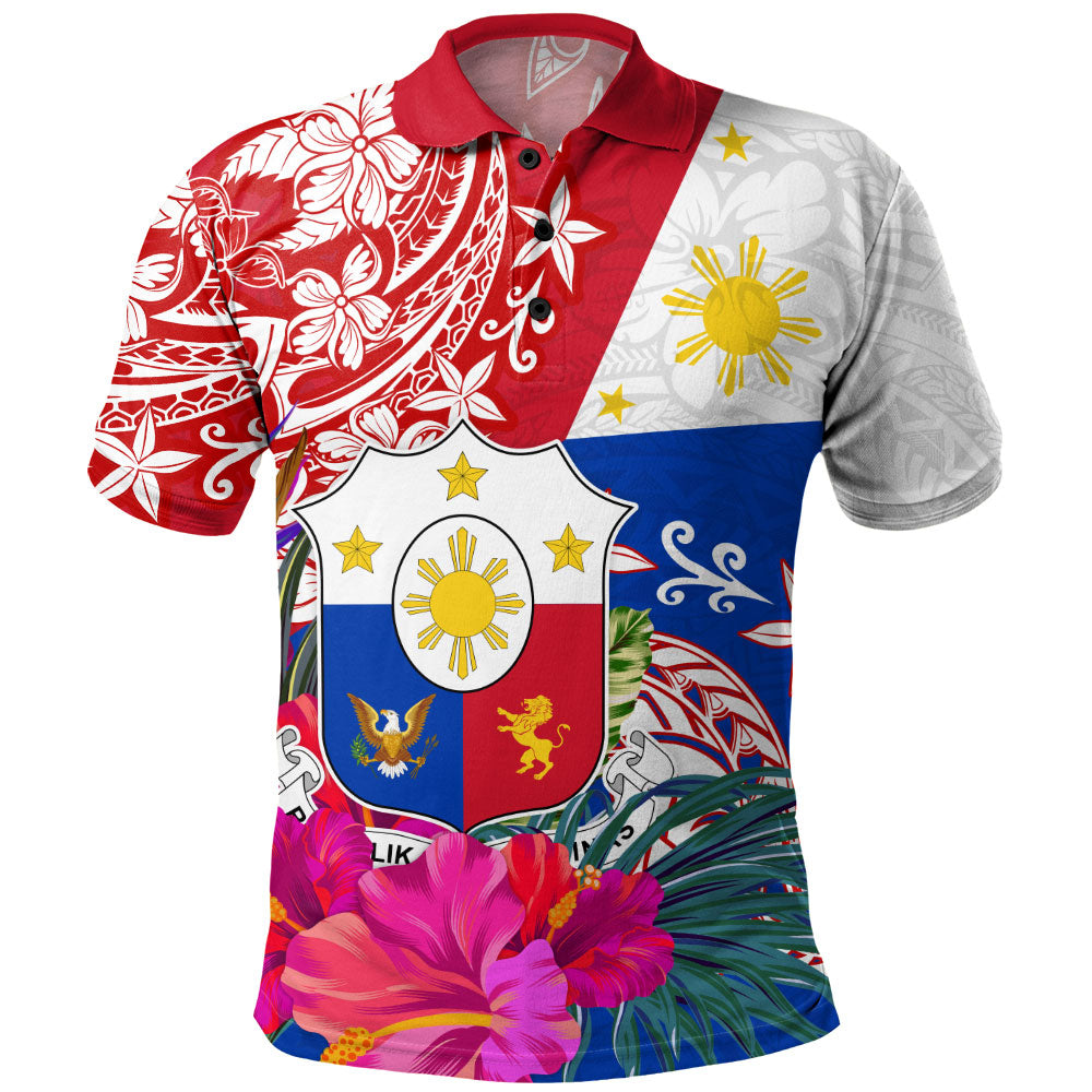 Philippines Filipinos Polo Shirt Flag Tribal Tropical Style