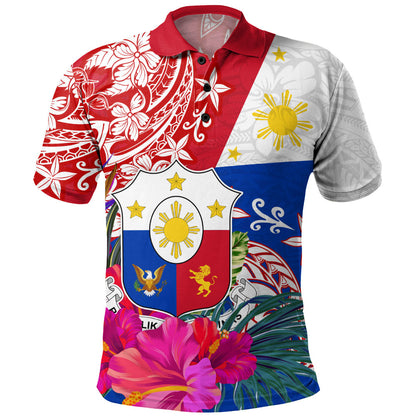 Philippines Filipinos Polo Shirt Flag Tribal Tropical Style