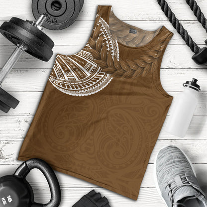 Samoa Tank Top Tattoo Roman Reigns With Ula Fala Style Brown