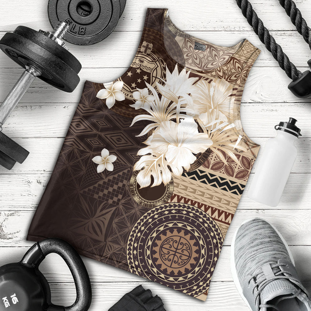 Samoa Tank Top Siapo Motif Print Fabric