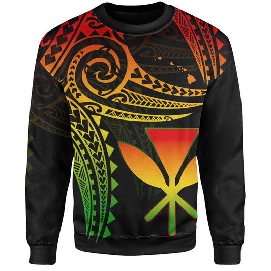 Hawaii Sweatshirt Polynesian Flame Of Hawaii Style