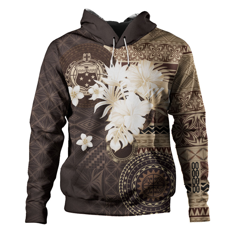 Samoa Hoodie Siapo Motif Print Fabric