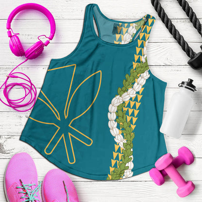 Hawaii Women Tank Kanaka Maoli Puakenikeni Maile Flower Lei