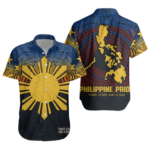 Philippines Filipinos Short Sleeve Shirt Philippine Pride Three Stars and A Sun