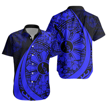 Philippines Filipinos Short Sleeve Shirt Custom National Sampaguita Flower Symbols Style