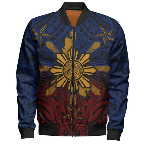 Philippines Filipinos Bomber Jacket Golden Sun Islands Tribal Style