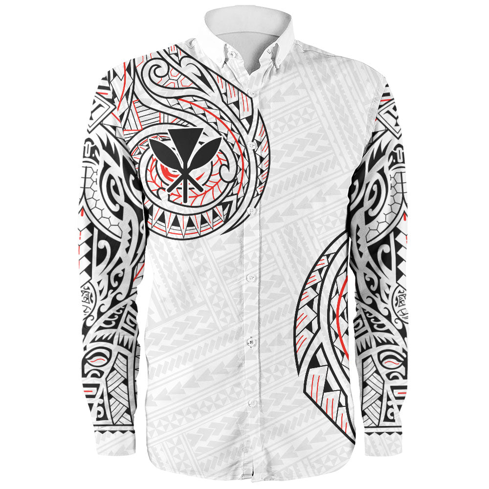 Polynesian Long Sleeve Shirt Tribal Tattoo Black Screen Color LT9 main image 0