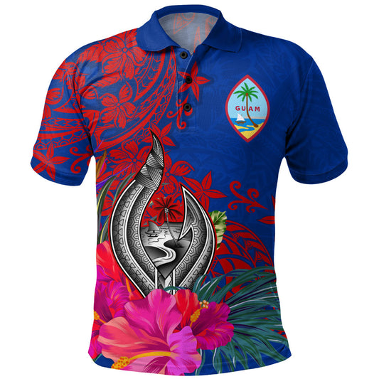 Guam Polo Shirt Flag Tribal Tropical Style
