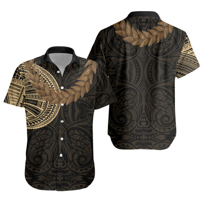Samoa Short Sleeve Shirt Tattoo Roman Reigns With Ula Fala Style Brown