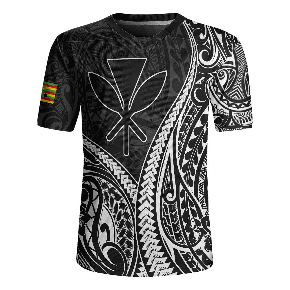 Hawaii Rugby Jersey Polynesian Tribal Tattoo Island Spirit Style