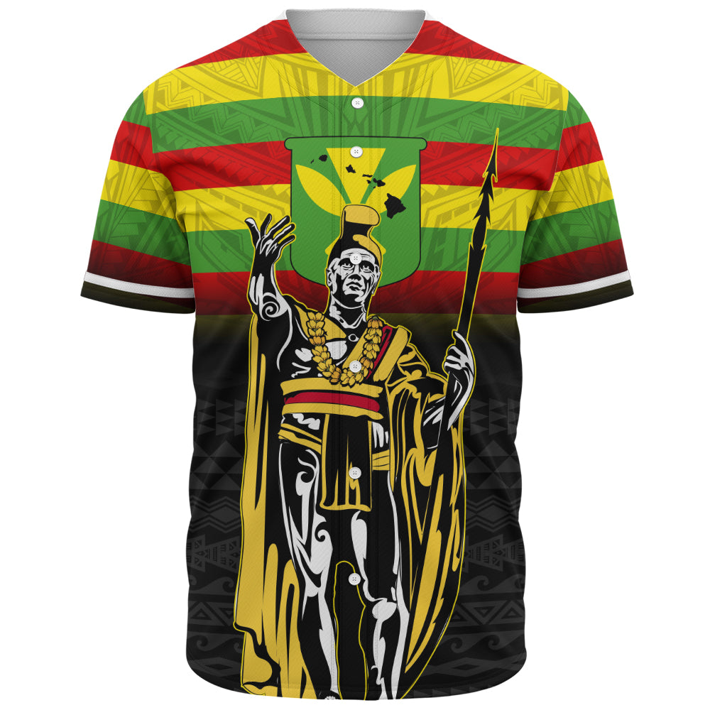 Hawaii Baseball Shirt King Kamehameha Flag Kanaka Maoli Tribal Tattoo