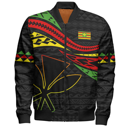 Hawaii Bomber Jacket Polynesian Tribal Tattoo Ethnic Design