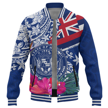 Hawaii Baseball Jacket Flag Tribal Tropical Style