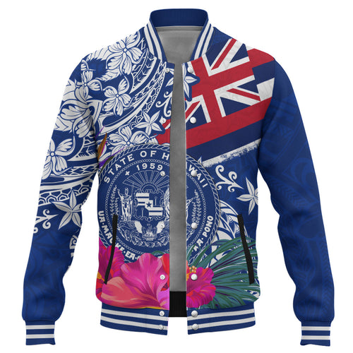 Hawaii Baseball Jacket Flag Tribal Tropical Style