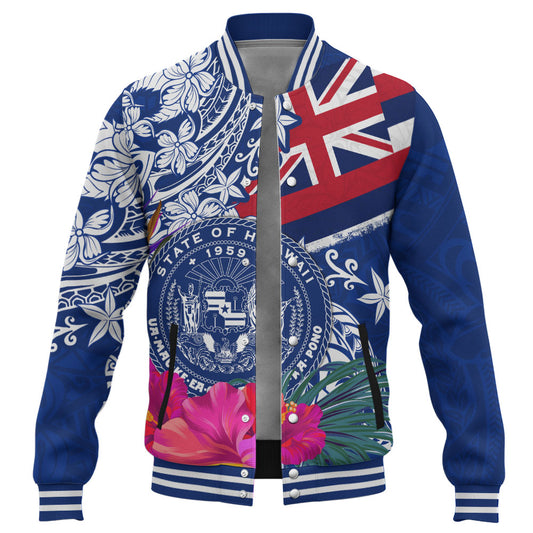Hawaii Baseball Jacket Flag Tribal Tropical Style